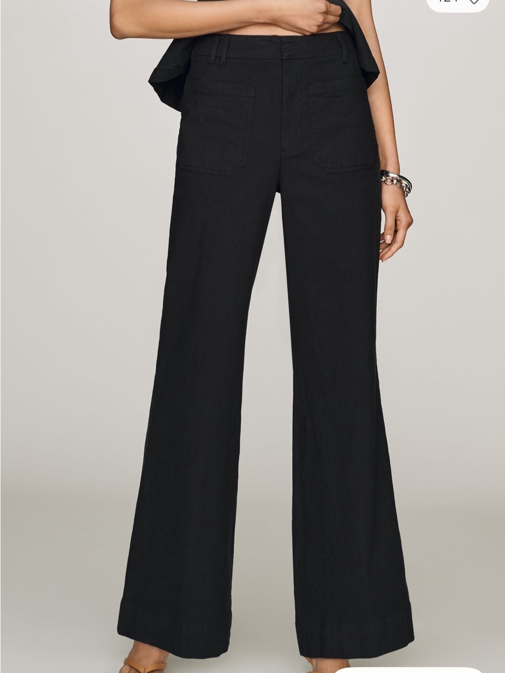 Mauve High-Rise Jude Linen Blend Trousers — Black